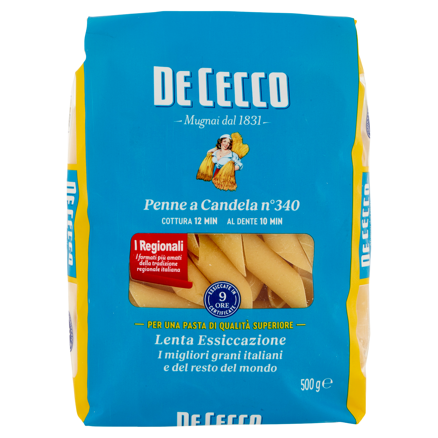 DE CECCO PASTA DI SEMOLA PENNE A CANDELA N°340 500g (24 in a box)