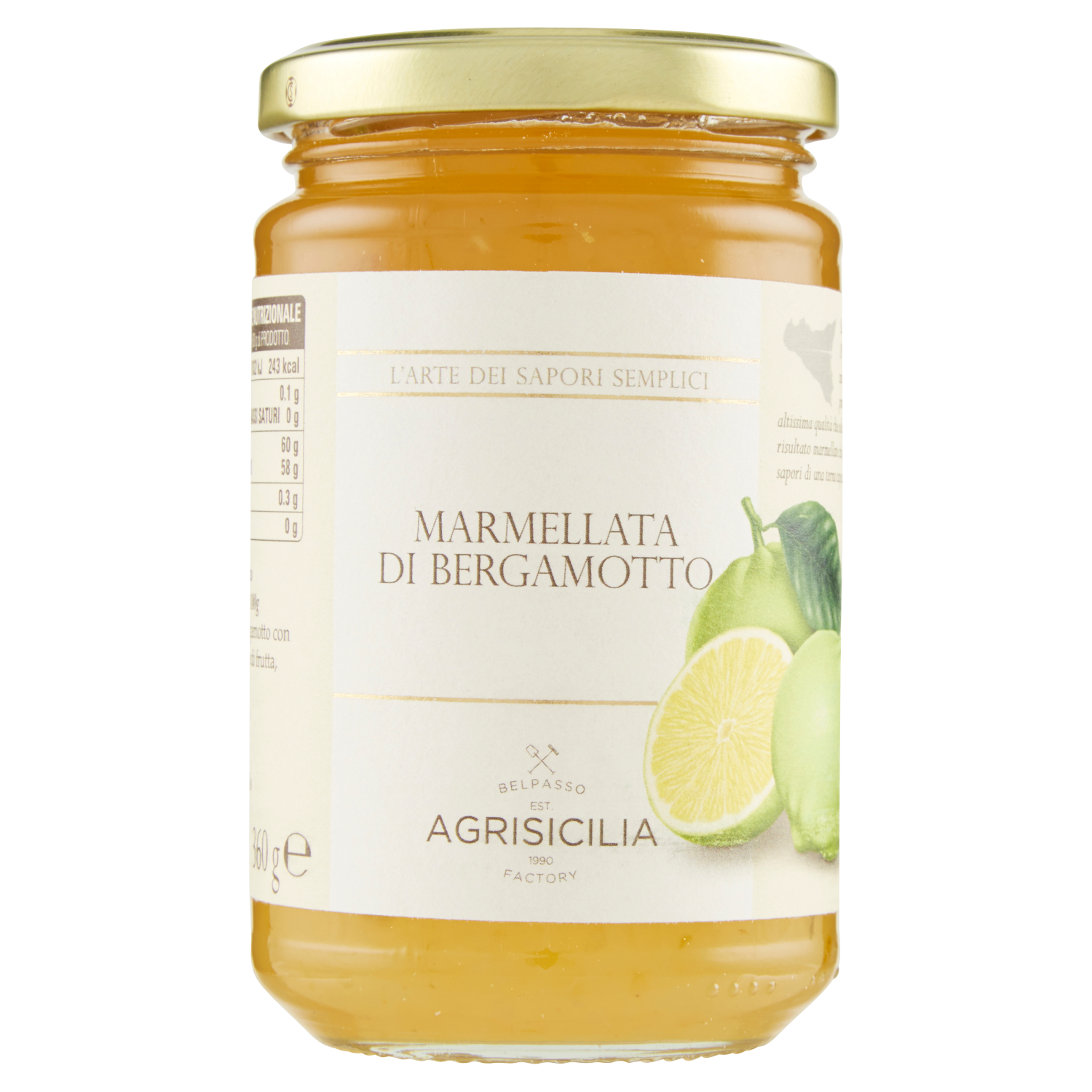AGRISICILIA MARMELLATA BERGAMOTTO 360g (6 in a box)