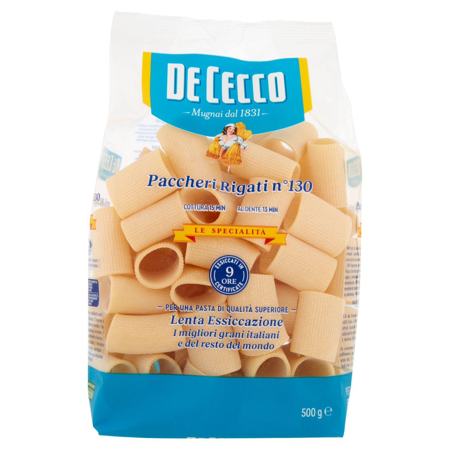DE CECCO LE SPECIALITA' PACCHERI RIGATI N°130 500g (12 in a box)