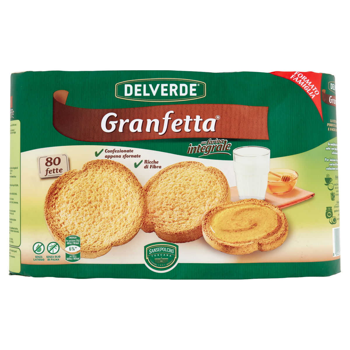 DELVERDE FETTE INTEGRALI X80 600g (5 in a box)