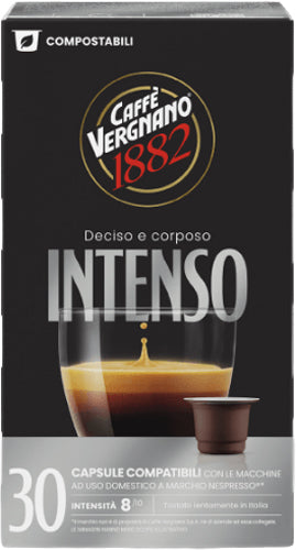 Vergnano Comp. Nespresso X30 Intenso Cps -Compostabile- (8 In A Box) (£6.22 Each)