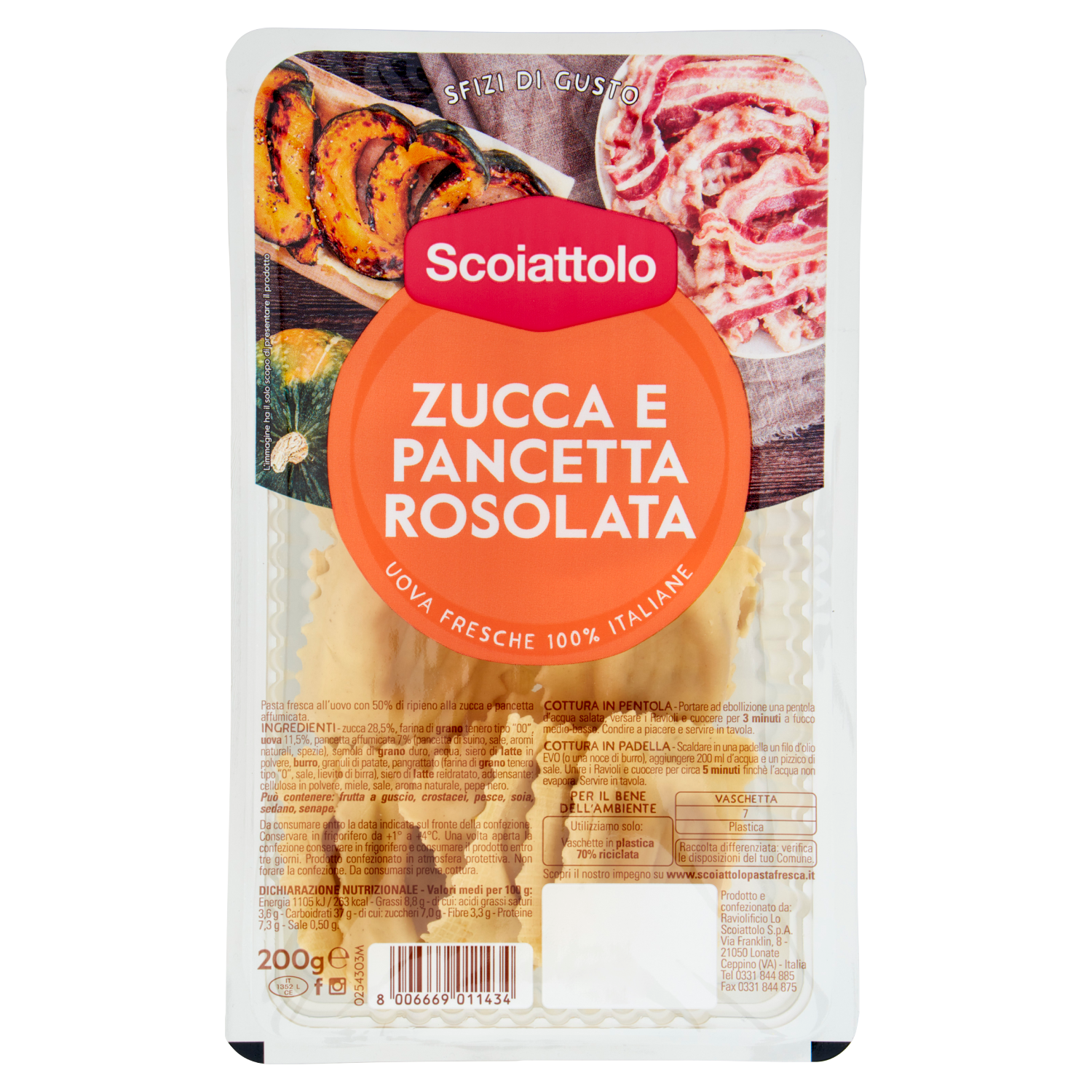 SCOIATTOLO ZUCCA & PANCETTA 200g (6 in a box)