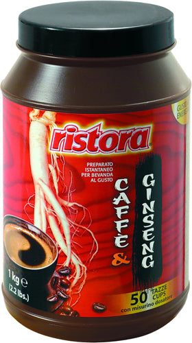 Ristora Caffe & Ginseng 50 Dosi Barattolo+Dosatore Kg 1 (6 In A Box) (£11.30 Each)