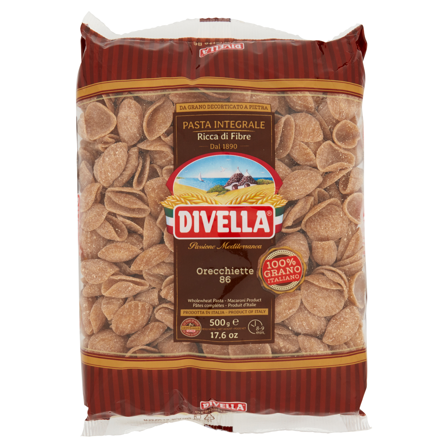 DIVELLA ORECCHIETTE INTEGRALI 500 GR (24 ina box)