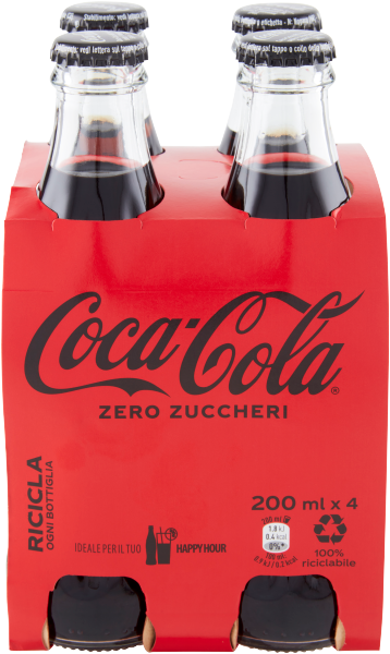 Coca Cola Zero Bottiglia Vetro 20Ml X4