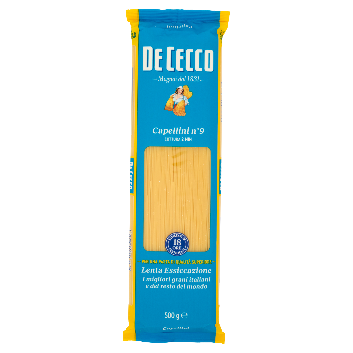DE CECCO PASTA DI SEMOLA CAPELLINI N°9 500g (24 in a box)
