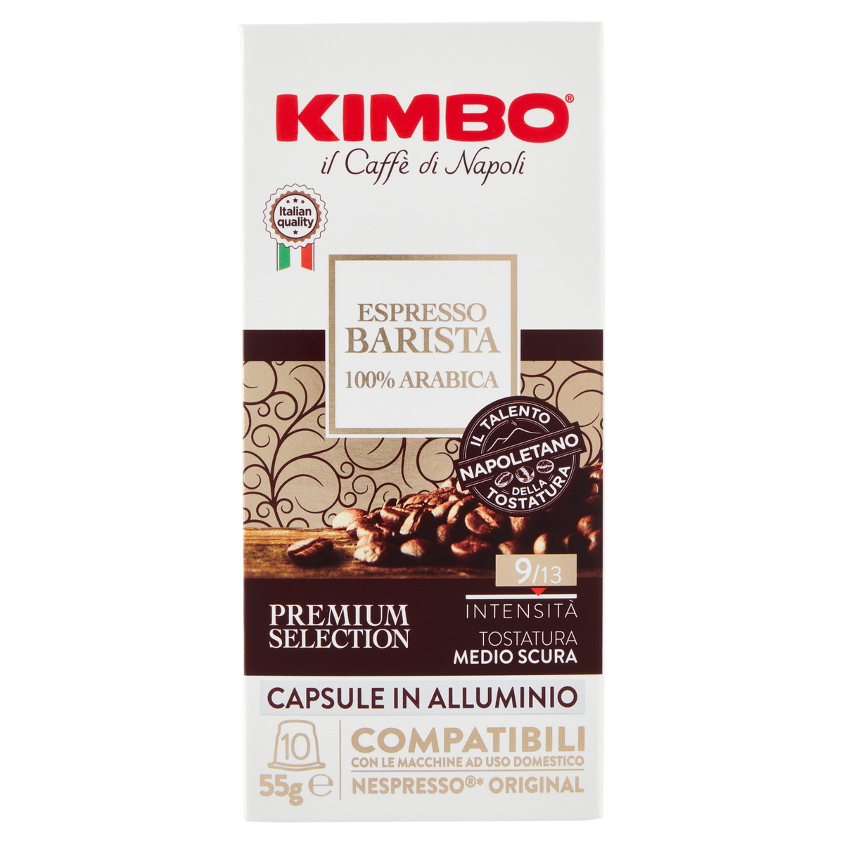KIMBO ESPRESSO BARISTA 100% ARABICA CAPSULE IN ALU 55g (10 in a box)
