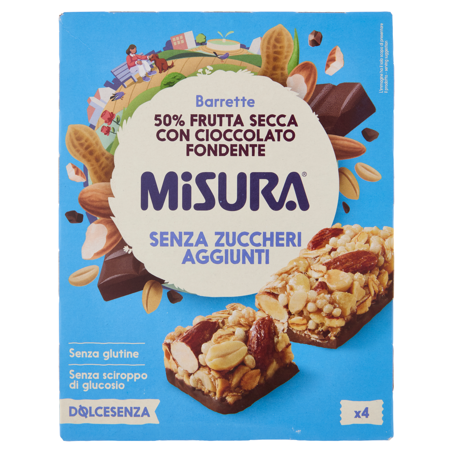 MISURA BAR FRUTTA SECCA CON CIOCCOLATO FONDENTE no added sugar 120g (10 in a box)