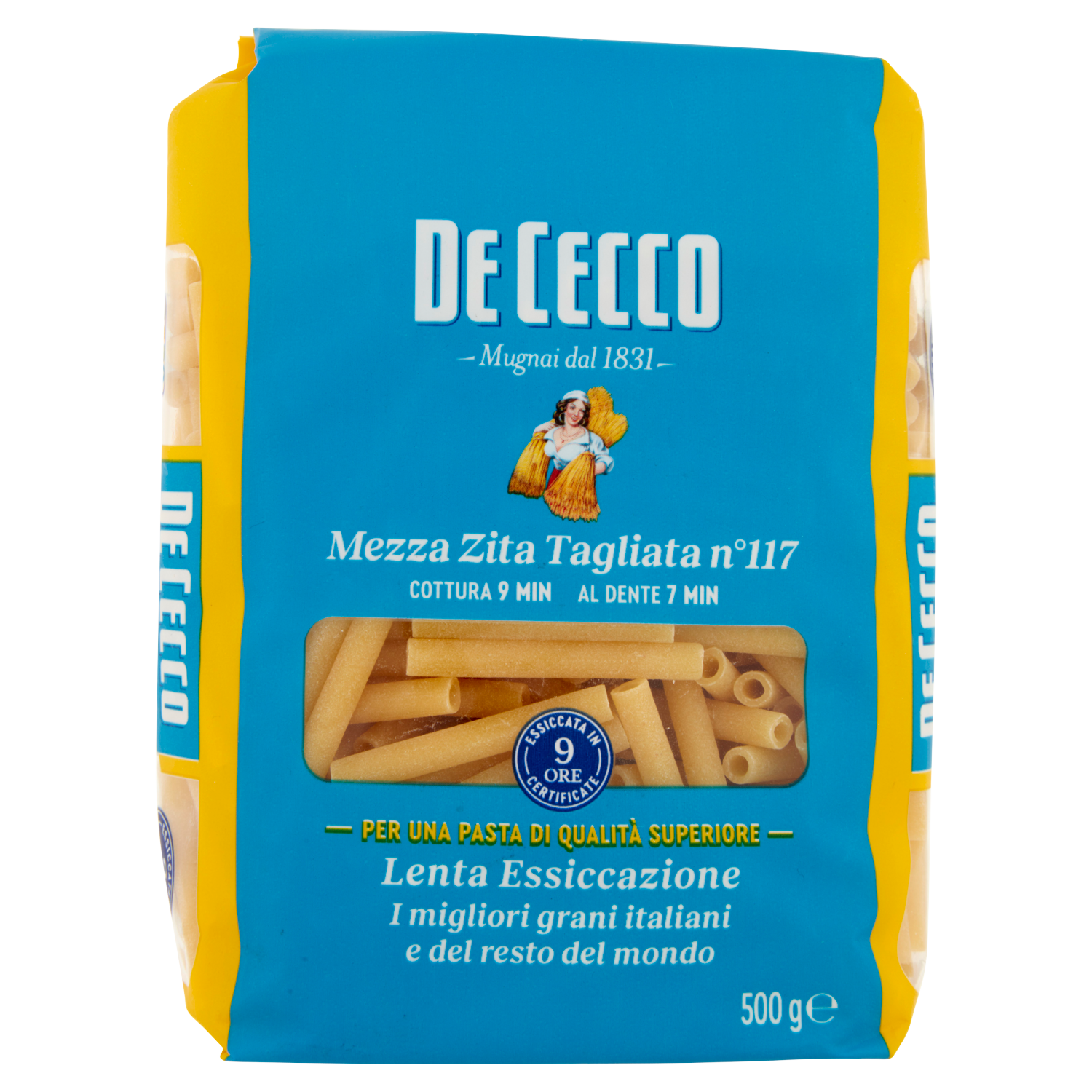 DE CECCO PASTA DI SEMOLA MEZZI ZITI TAGLIATI N°117 500g (24 in a box)