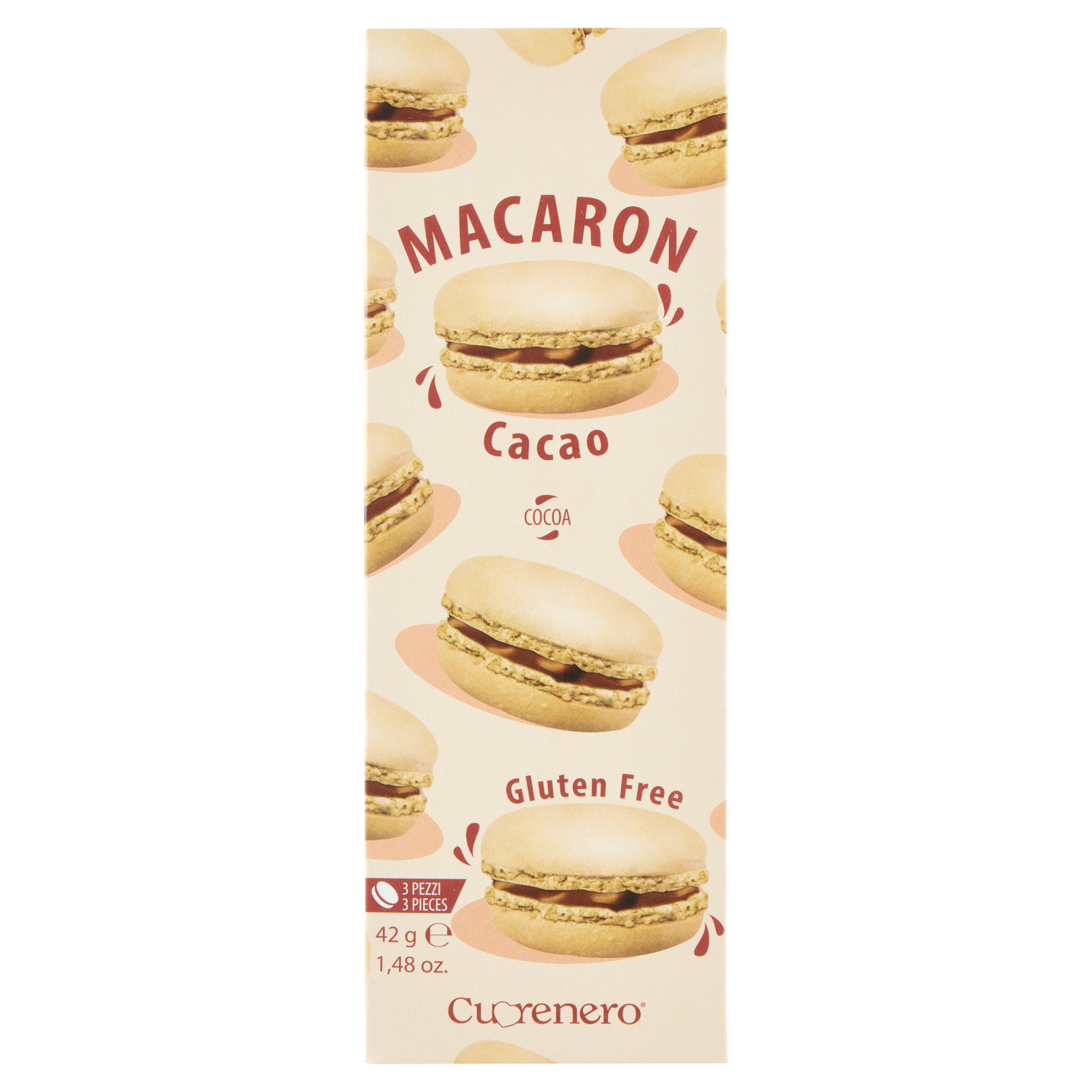 CUORENERO MACARON CACOA gluten free 42g (15 in a box)