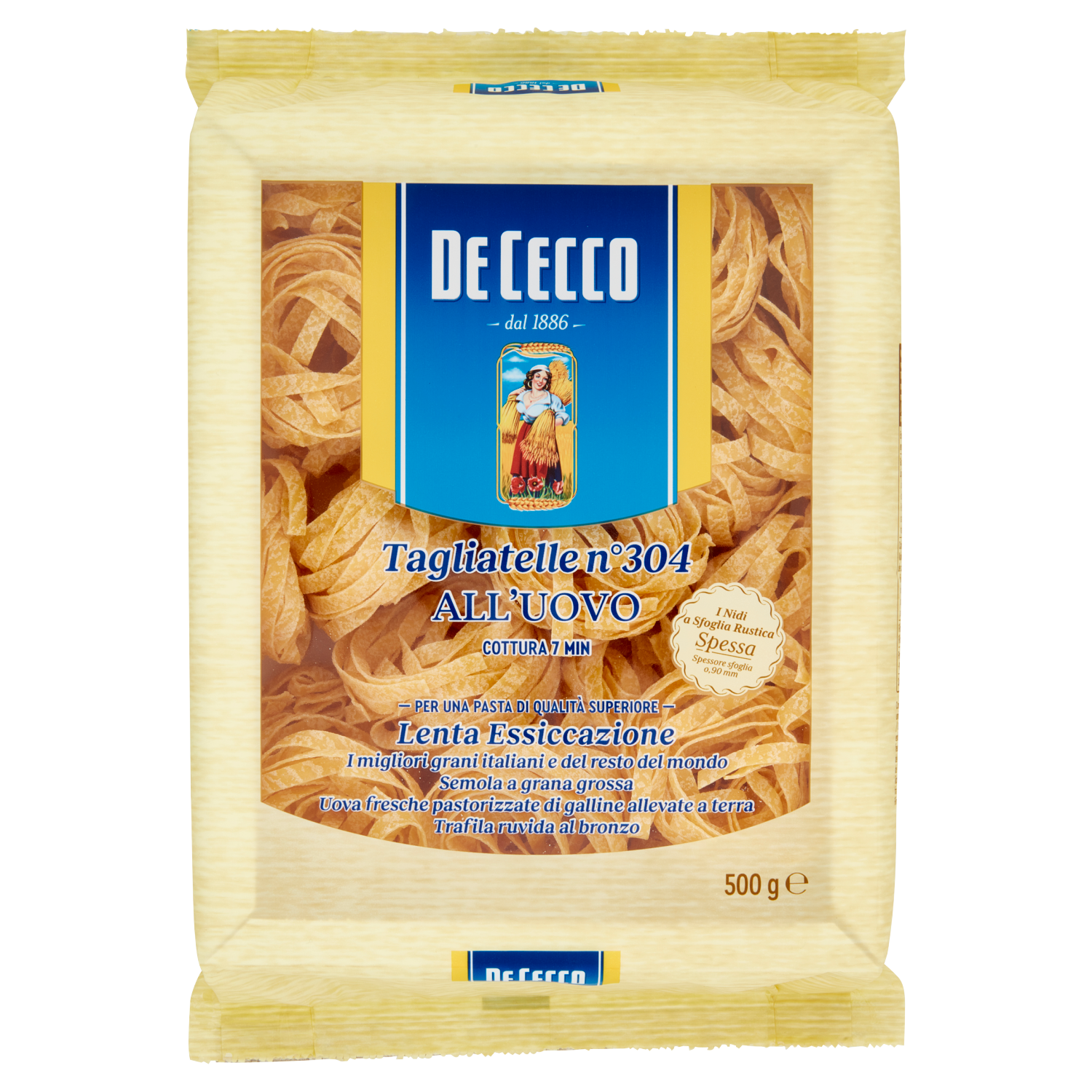 DE CECCO TAGLIATELLE N°304 ALL'UOVO 500g (8 in a box)