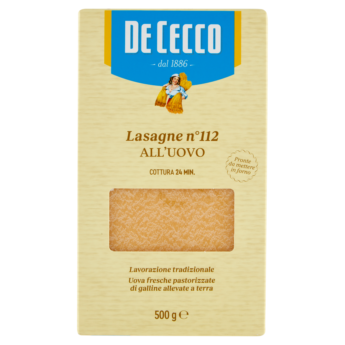 DE CECCO LASAGNA N°112 ALL'UOVO 500g (12 in a box)