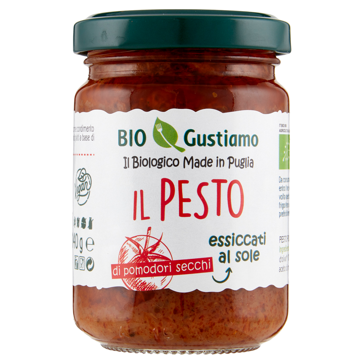 BIO GUSTIAMO PESTO PEPERONI E MANDORLE 140g (6 in abox)