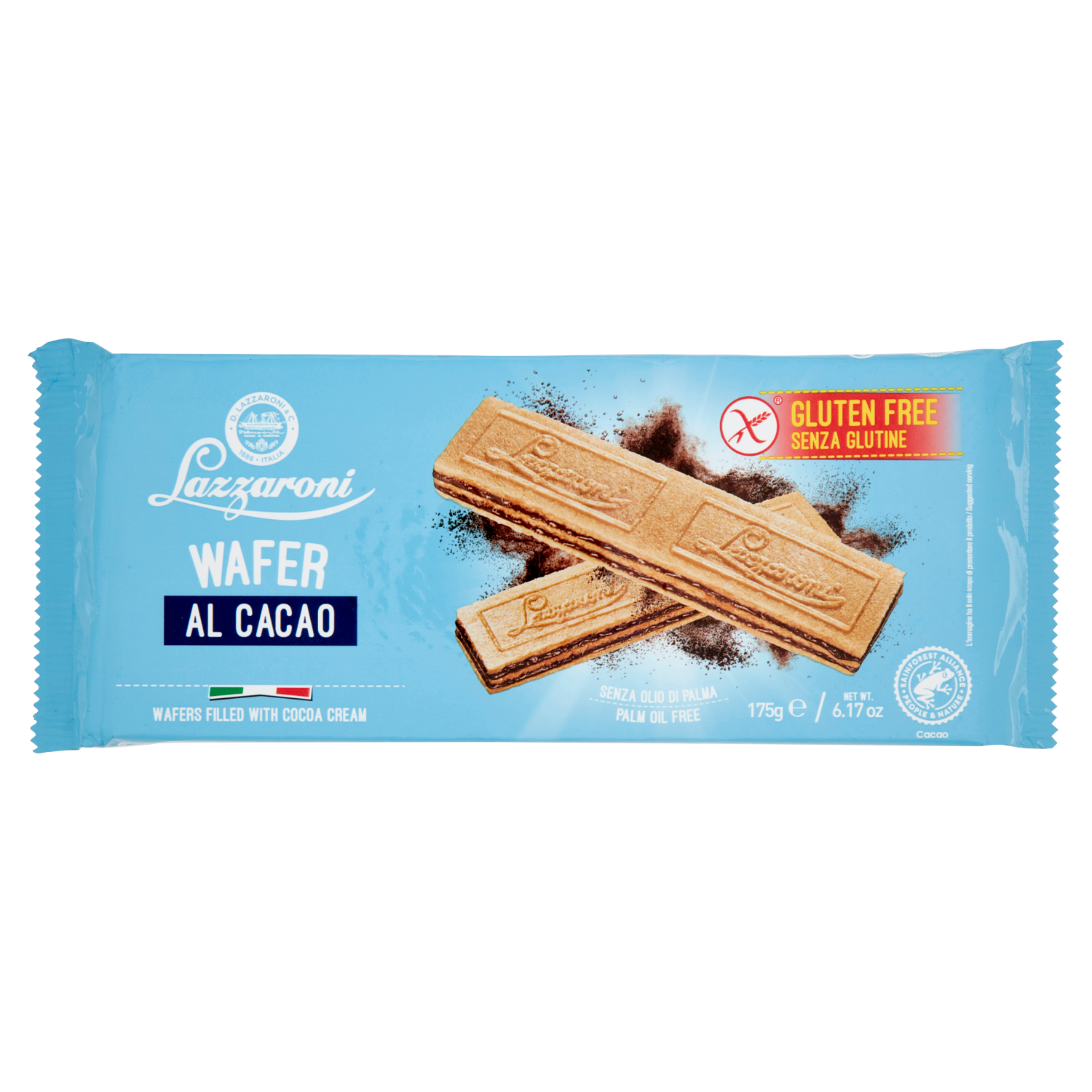 LAZZARONI WAFER gluten-free CACAO 175g (13 in a box)