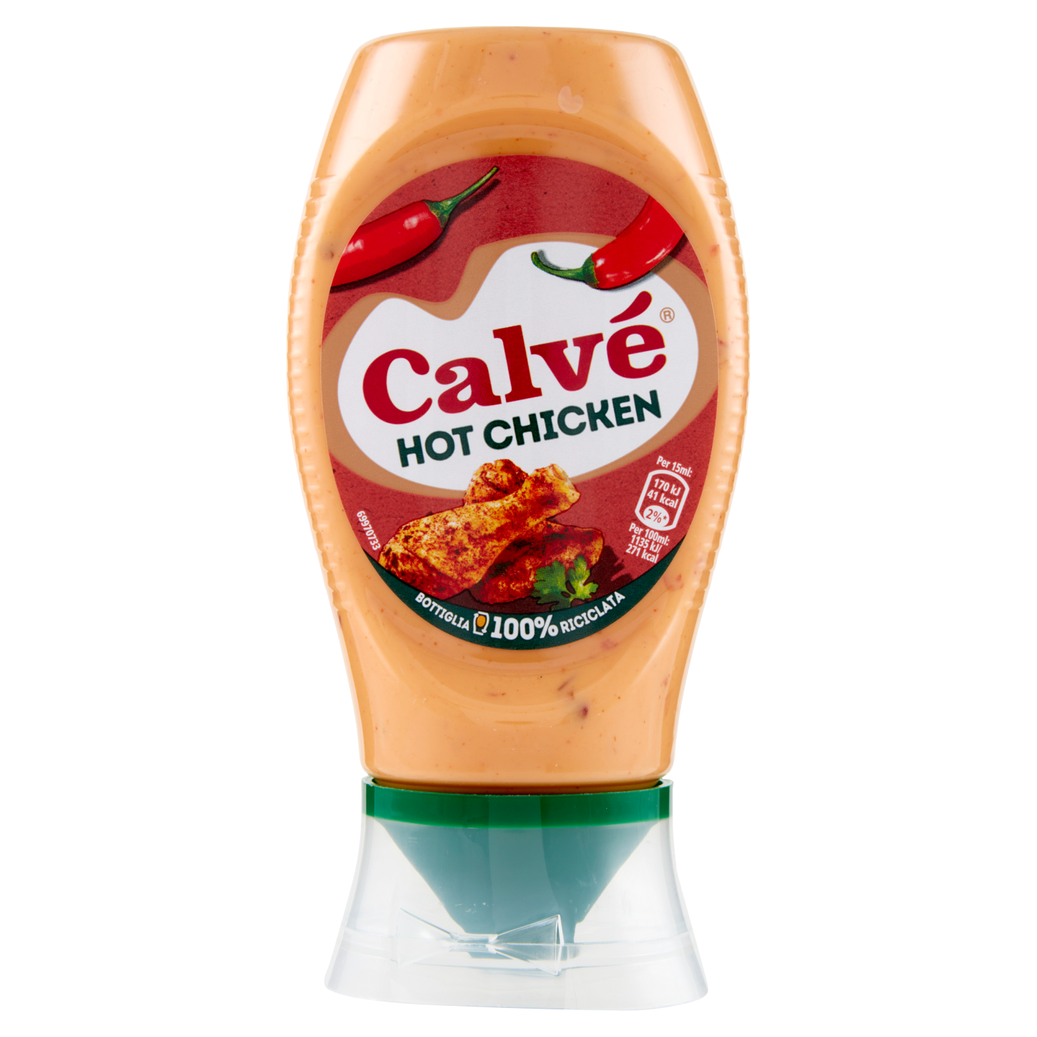 CALVE' SALSA HOT CHICKEN TOP DOWN 250ml (8 in a box)