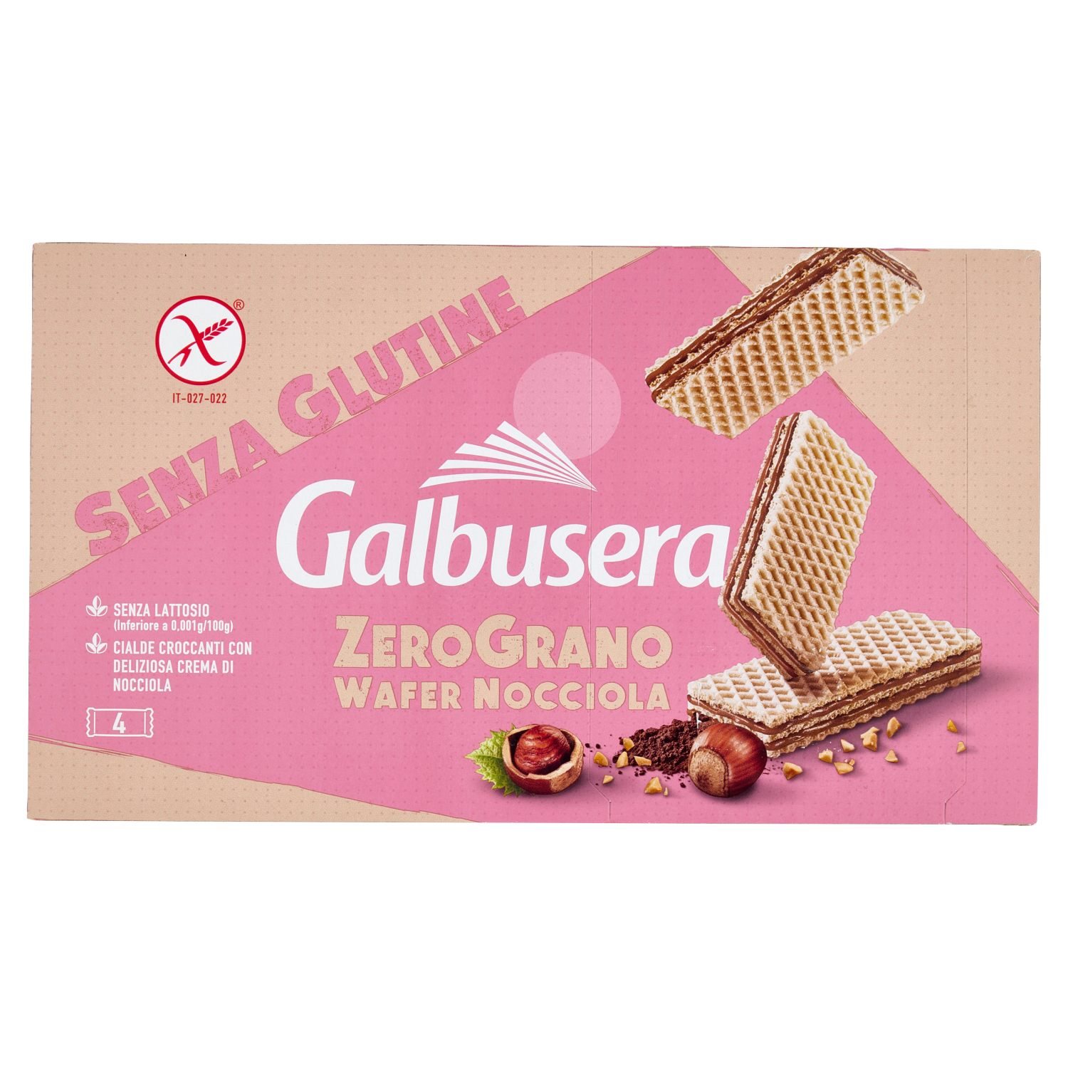 GALBUSERA ZEROGRANO WAFER NOCCIOLA gluten-free 180g (12 in a box)