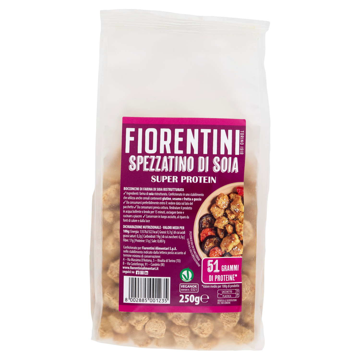 FIORENTINI SPEZZATINO SOIA 250g (12 in a box)