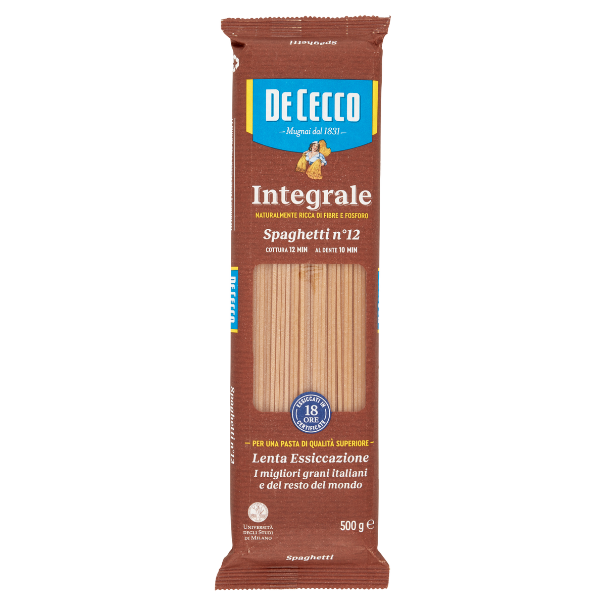 DE CECCO SPAGHETTI N°12 INTEGRALI 500g (24 in a box)
