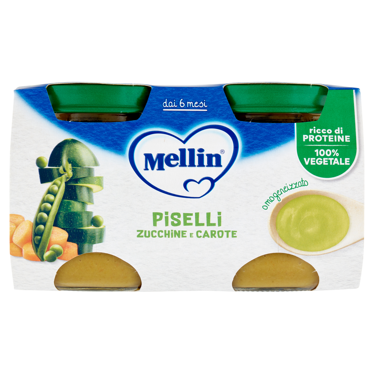 MELLIN OMO PISELLI CAROTE E ZUCCA 260g (12 in a box)