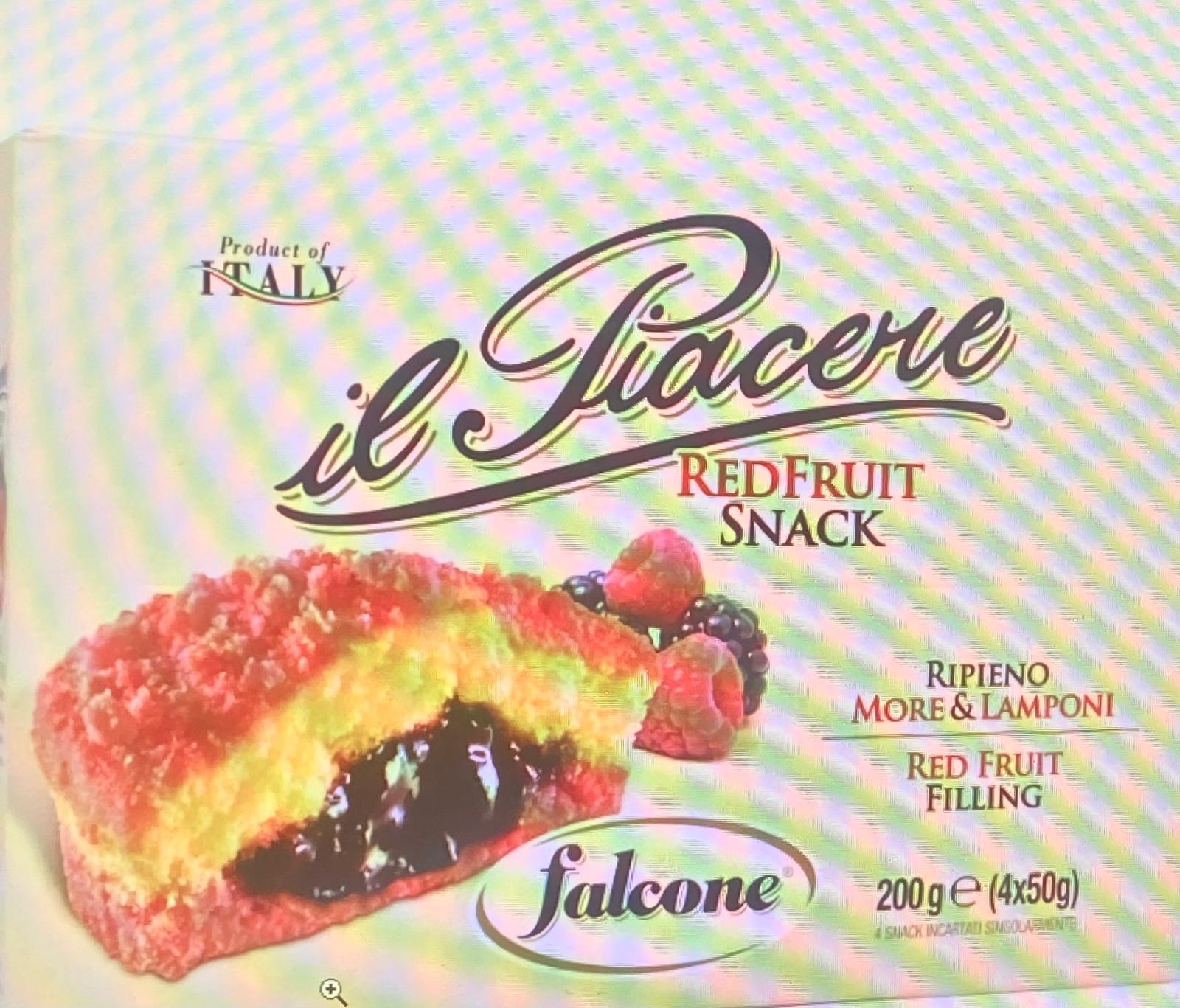 FALCONE IL PIACERE RED FRUIT SNACK RIPIENO MORE E LAMPONI 240g (12 in a box)