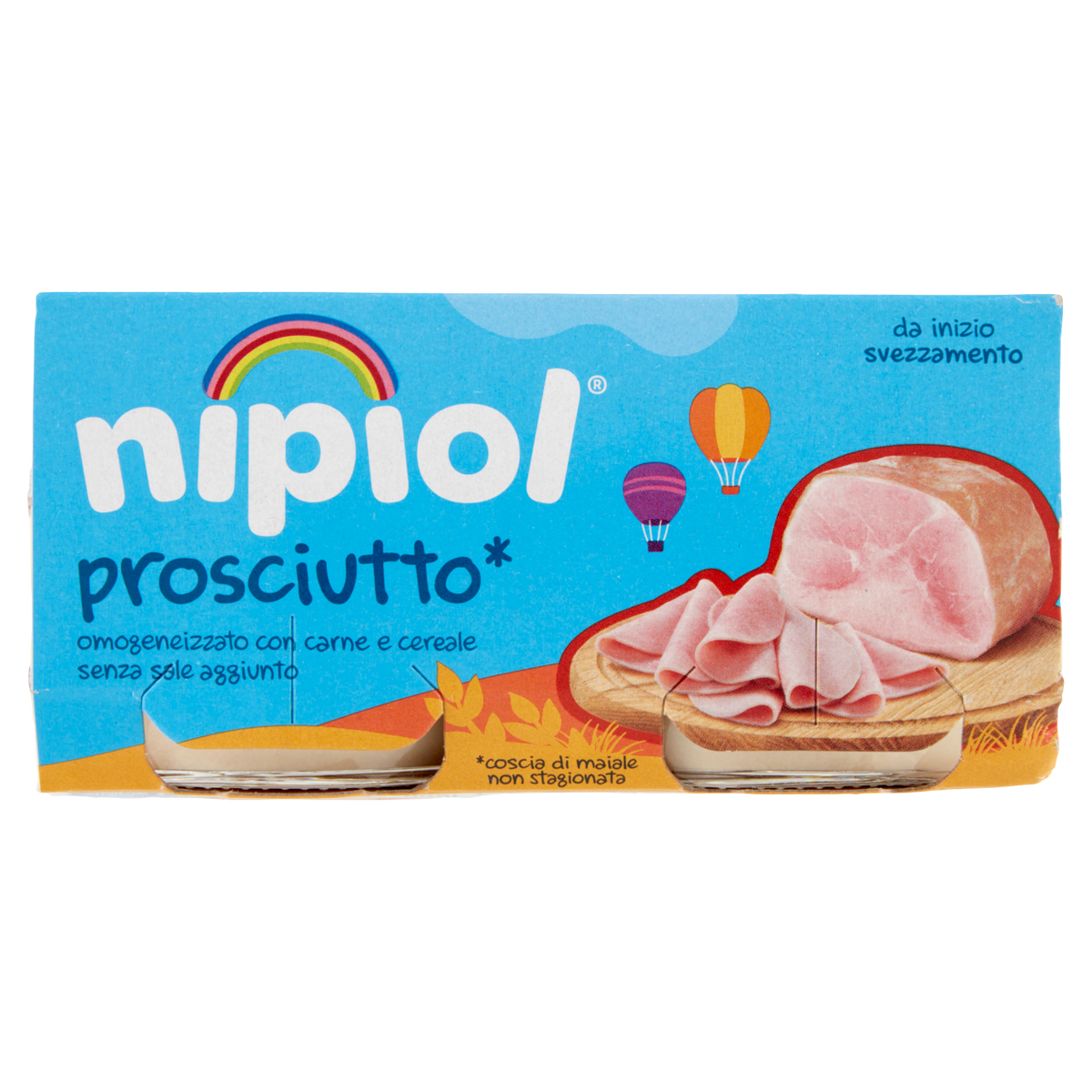NIPIOL OMOGENEIZZATO ALLA CARNE PROSCIUTTO 80g X2 160g (12 in a box)