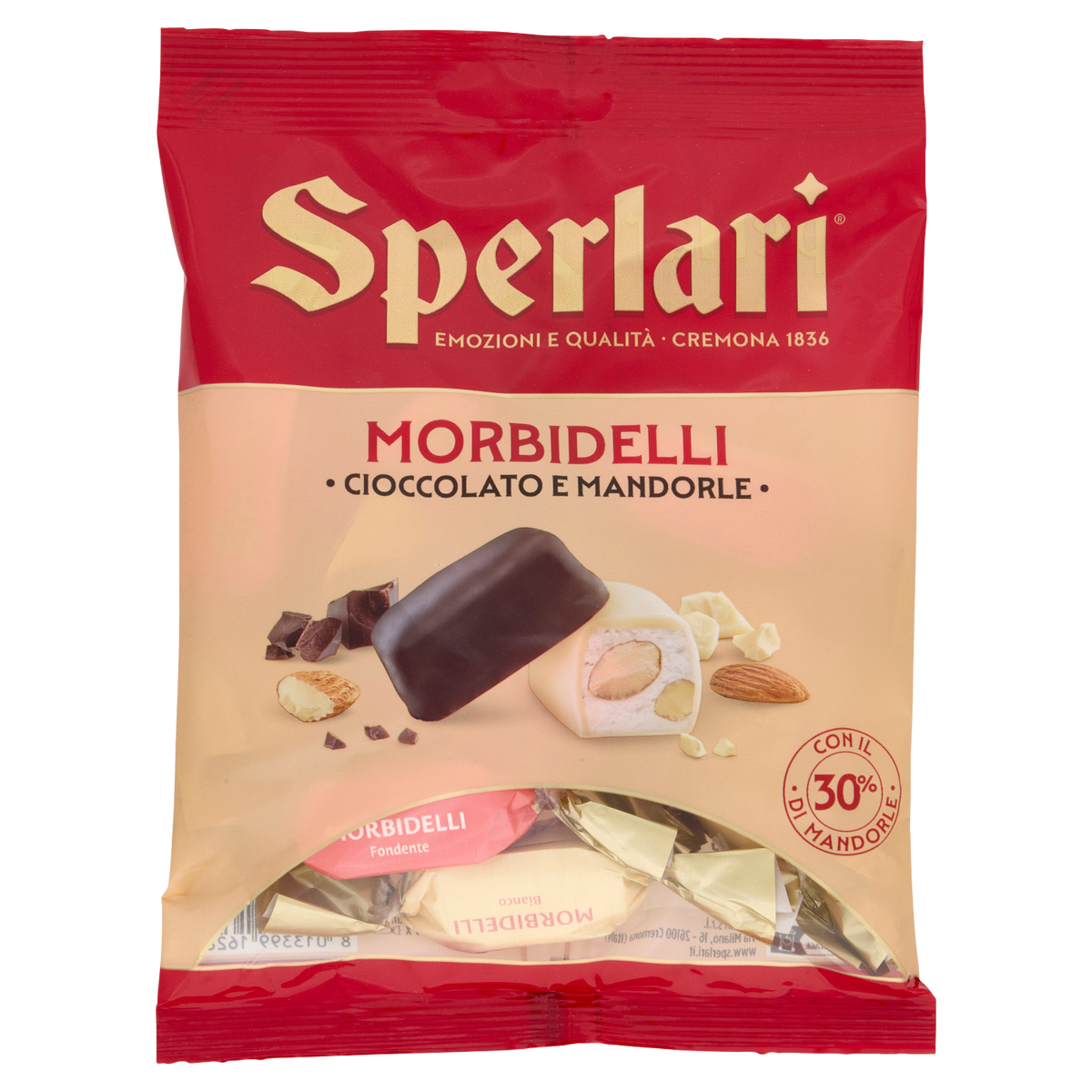 SPERLARI MORBIDELLI TENERI RICOPERTI CIOCCOLATO 117g (45 bag in a box)
