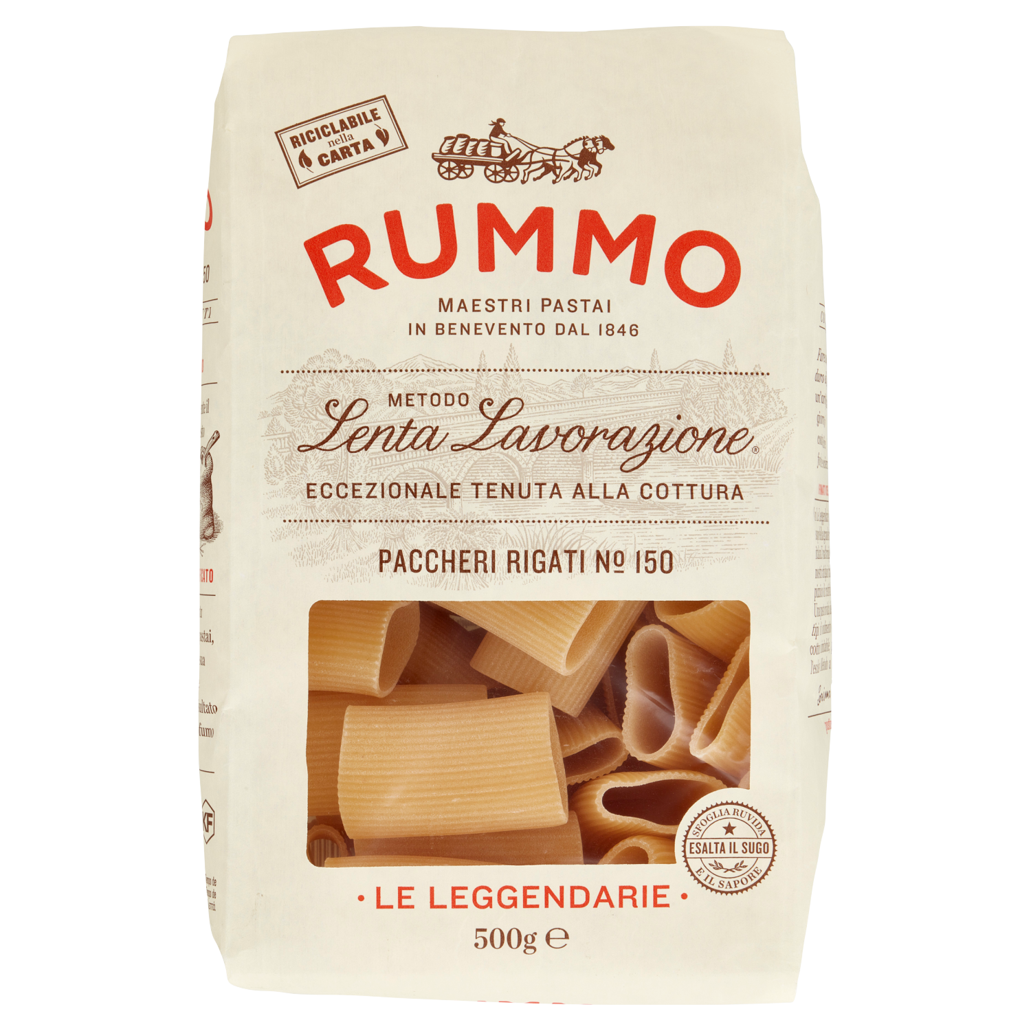 RUMMO PACCHERI RIGATI N.150 500g (12 in a box)