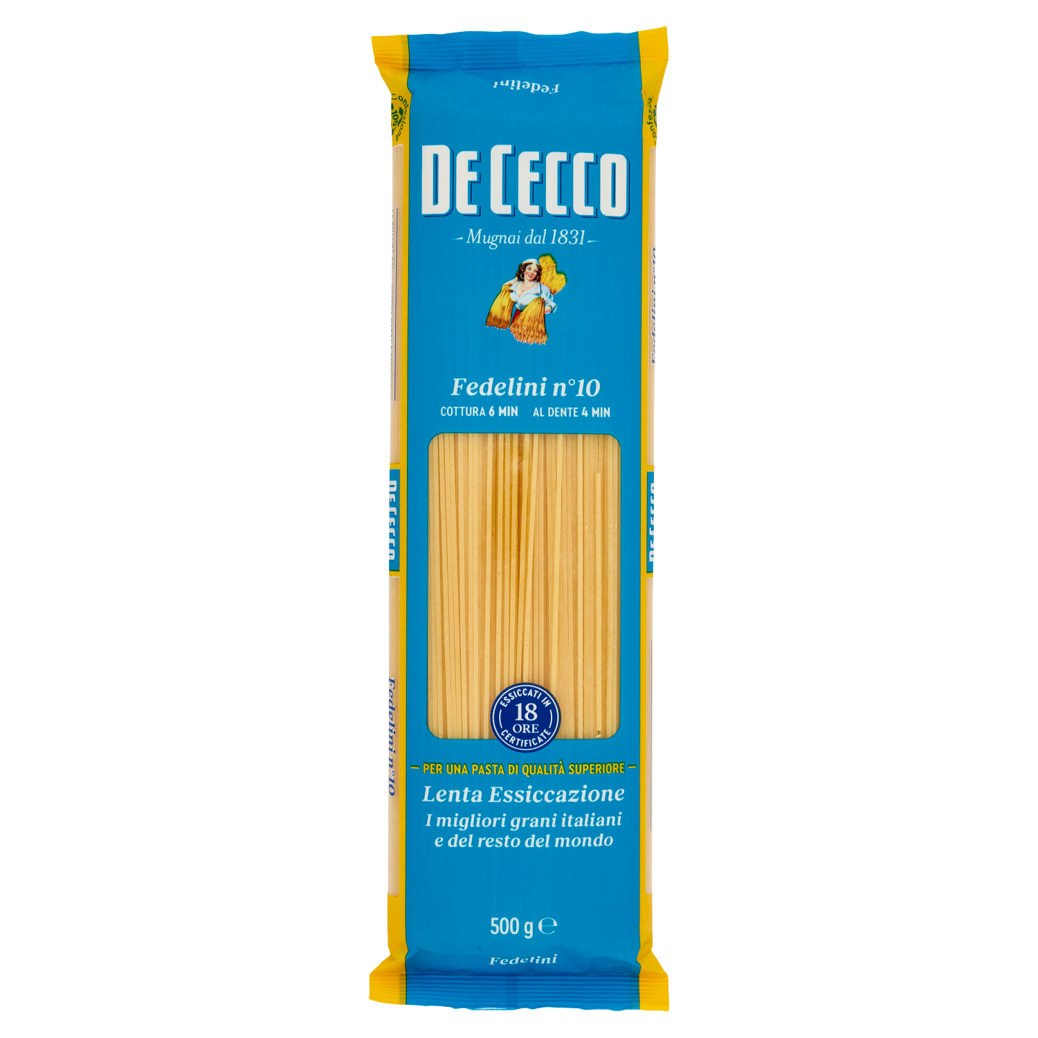 DE CECCO PASTA DI SEMOLA FEDELINI N°10 500g (24 in a box)