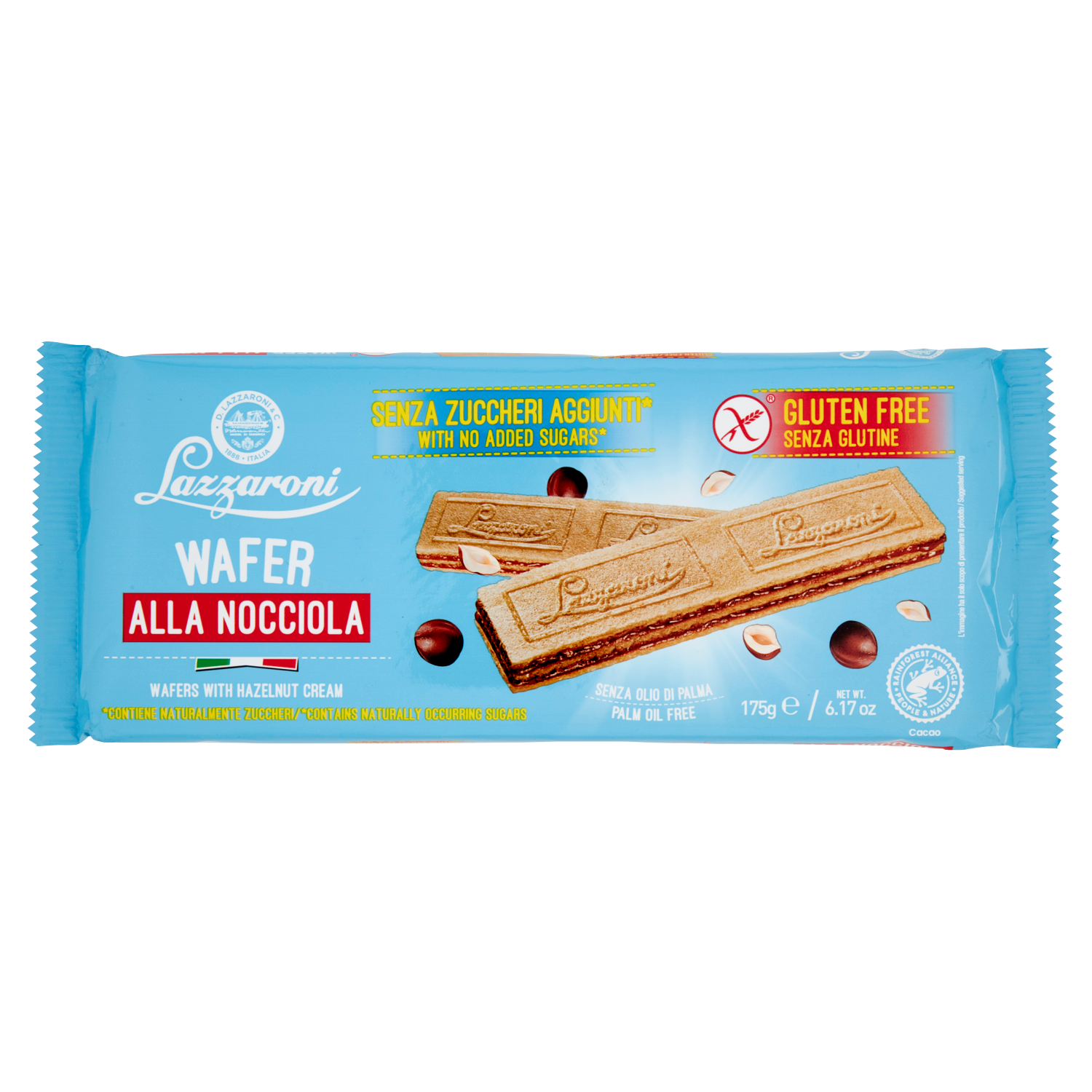 LAZZARONI WAFER gluten-free13 in a box) NOCCIOLA 175g (13 in a box)
