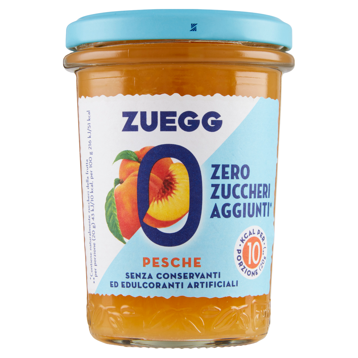 ZUEGG CONFETTURE PESCHE no added sugar 220g (8 in a box)