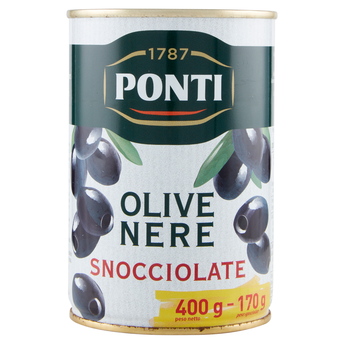 PONTI OLIVE NERE SNOCCIOLATE 400g (12 in a box)