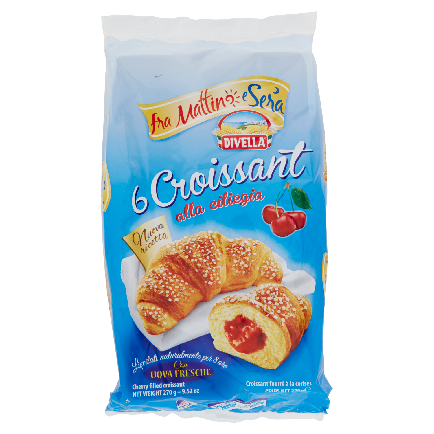 DIVELLA CROISSANT ALLA CILIEGIA 270g (12 in a box)
