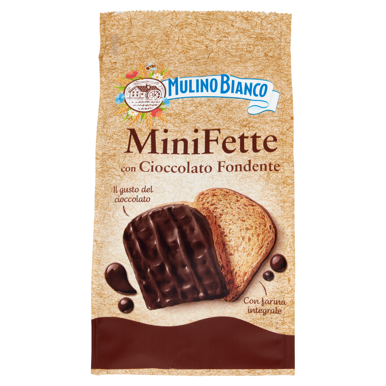 MULINO BIANCO MINIFETTE INTEGRALI CIOCC. FONDENTE 110g (10 in a box)