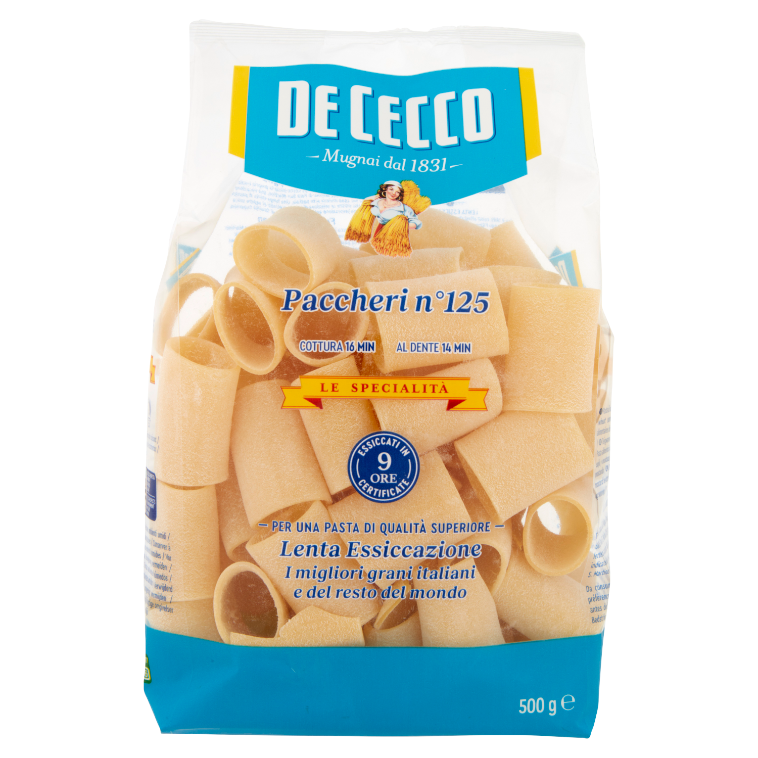 DE CECCO LE SPECIALITA' PACCHERI LISCI N°125 500g(12 in a box)