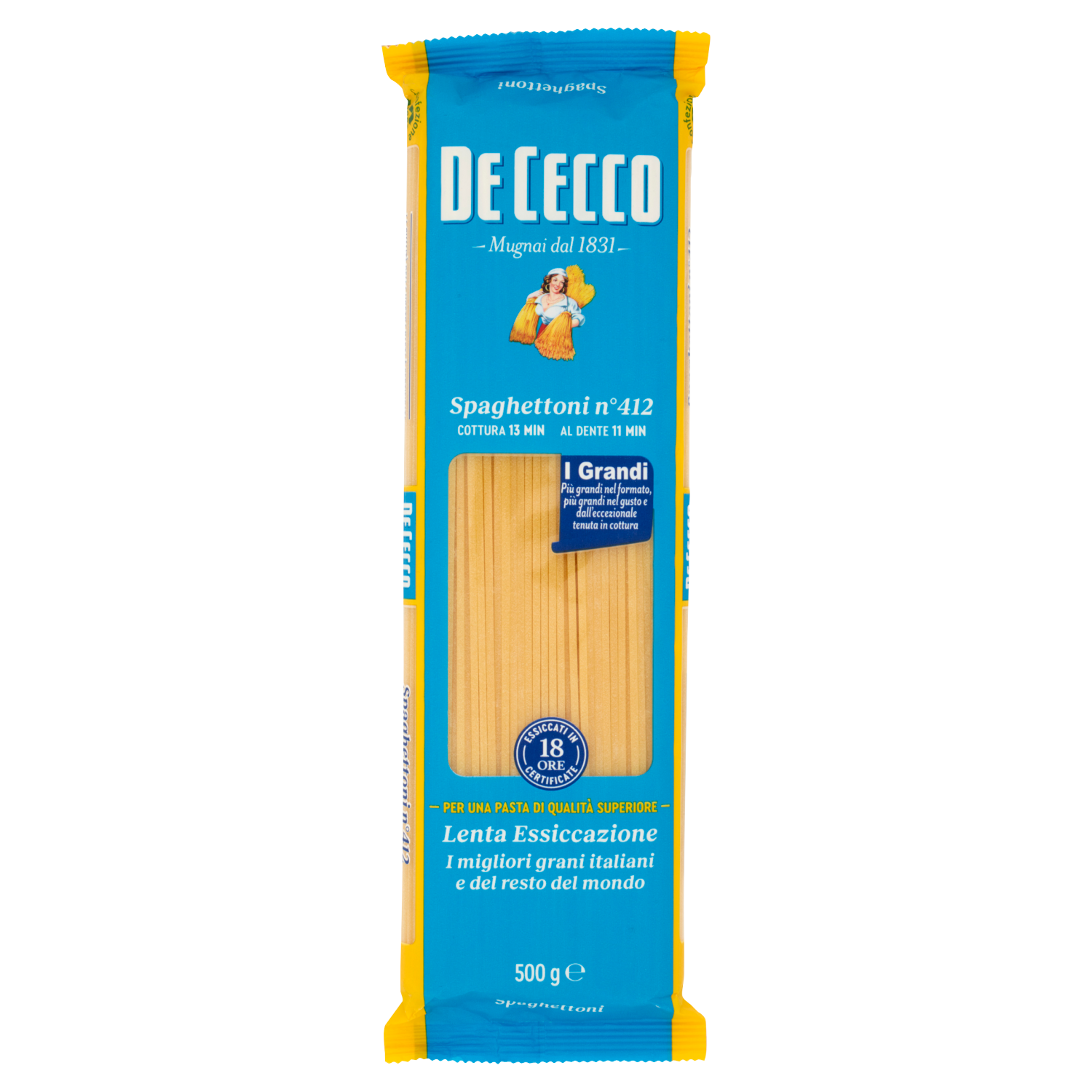 DE CECCO PASTA DI SEMOLA SPAGHETTONI N°412 500g (24 in a box)