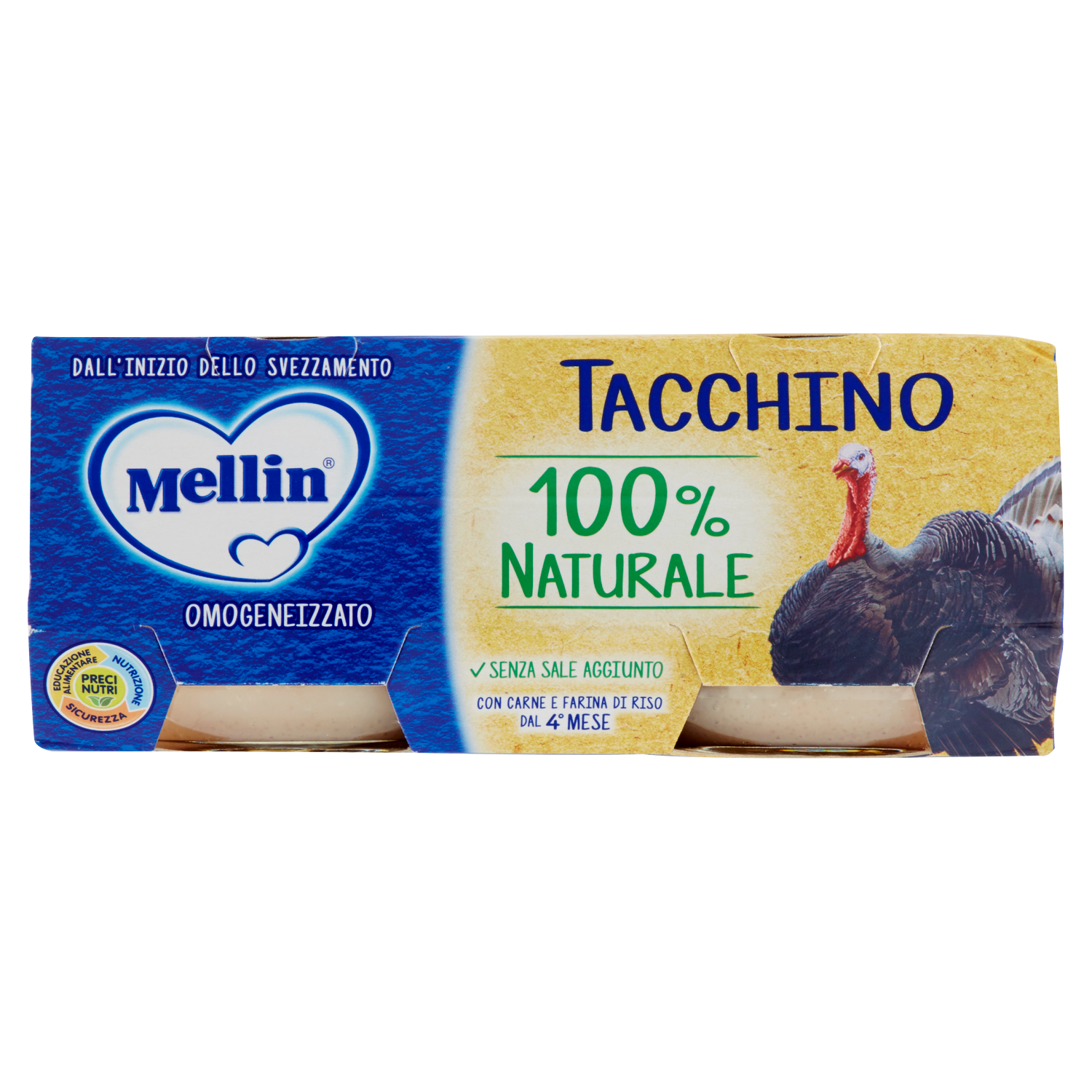 MELLIN OMOGENEIZZATO TACCHINO 80gx2 160g (12 in a box)