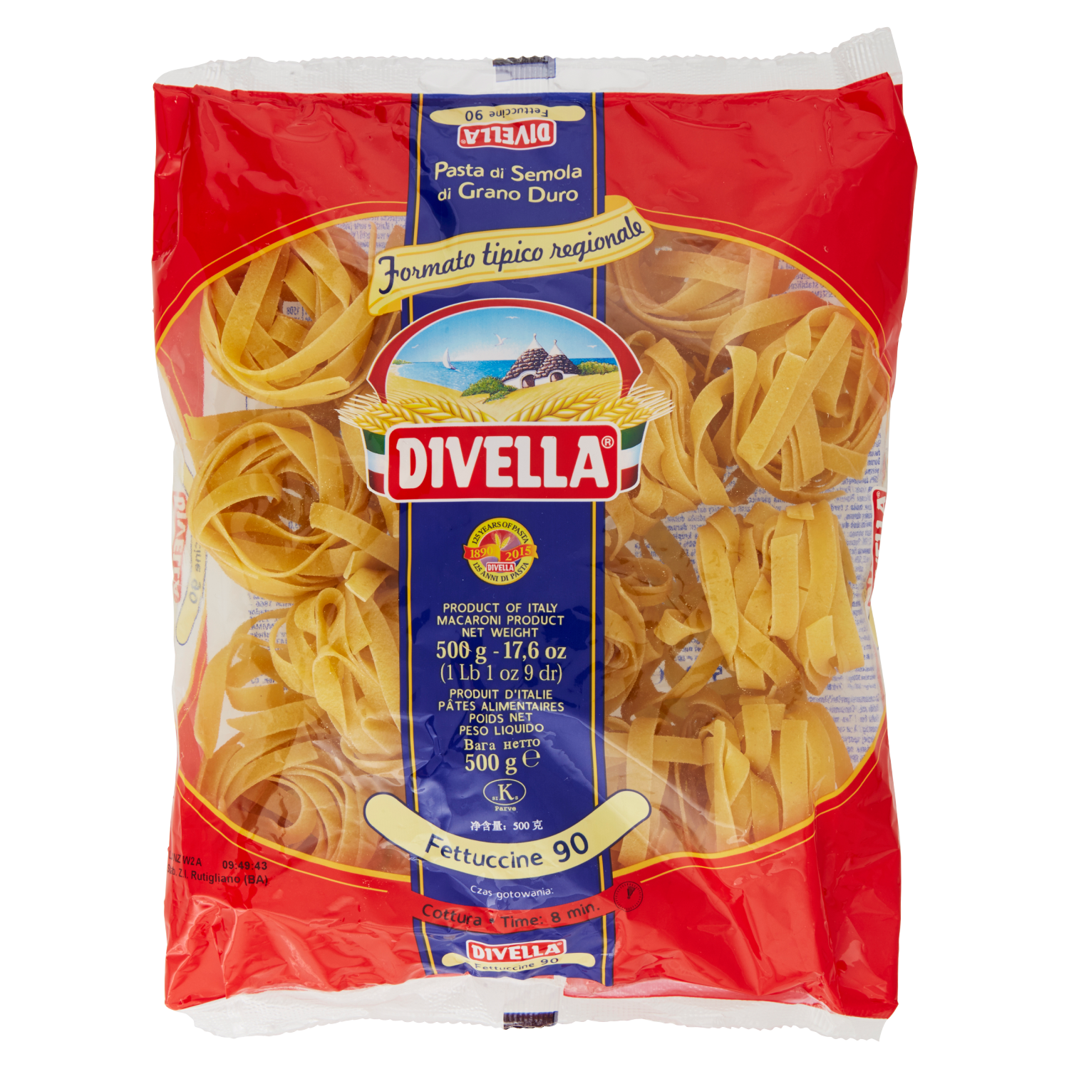 DIVELLA FORMATI SPECIALI FETTUCCINE NIDI 500g (12 in a box)