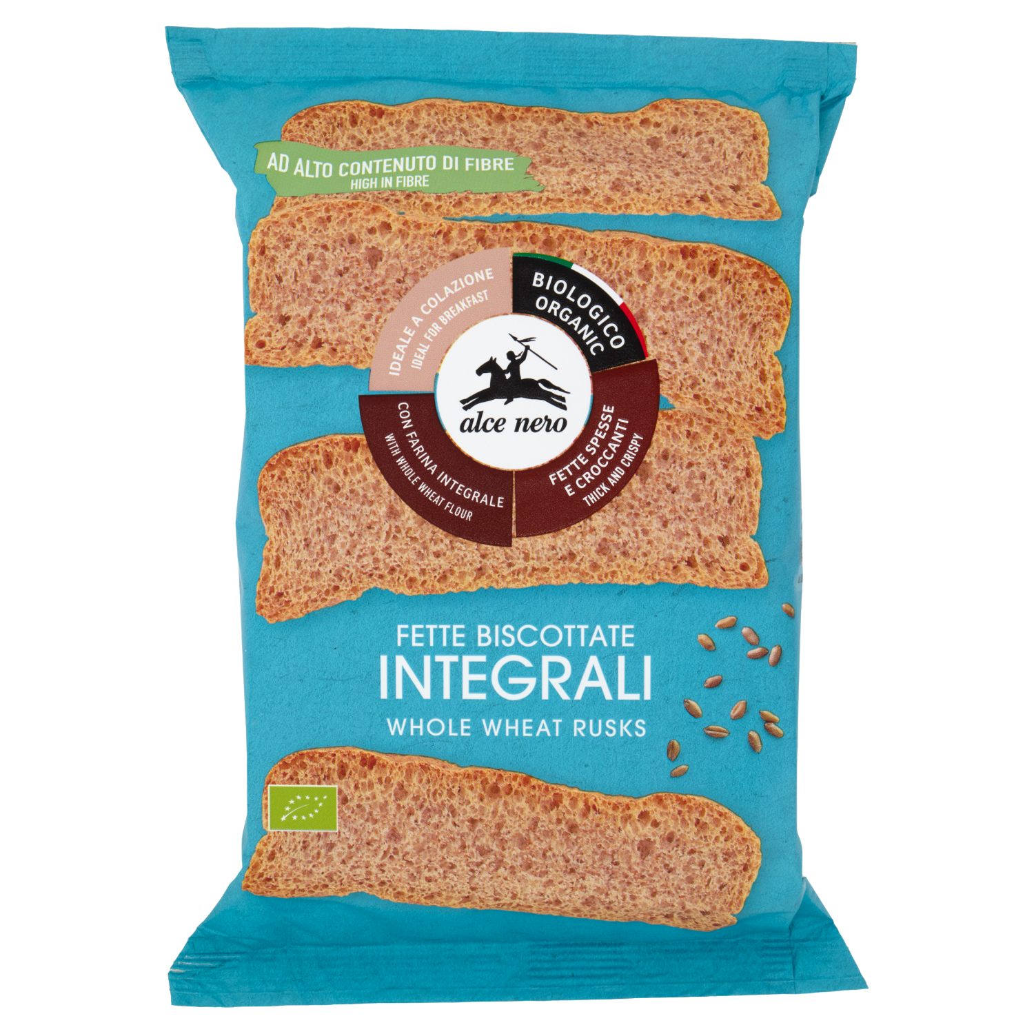 ALCENERO FETTE BISCOTTATE INTEGRALI ORGANIC 120g (9 in a box)