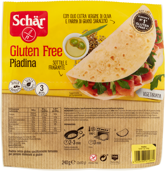 Schar Piadina Senza Glutine 240 Gr