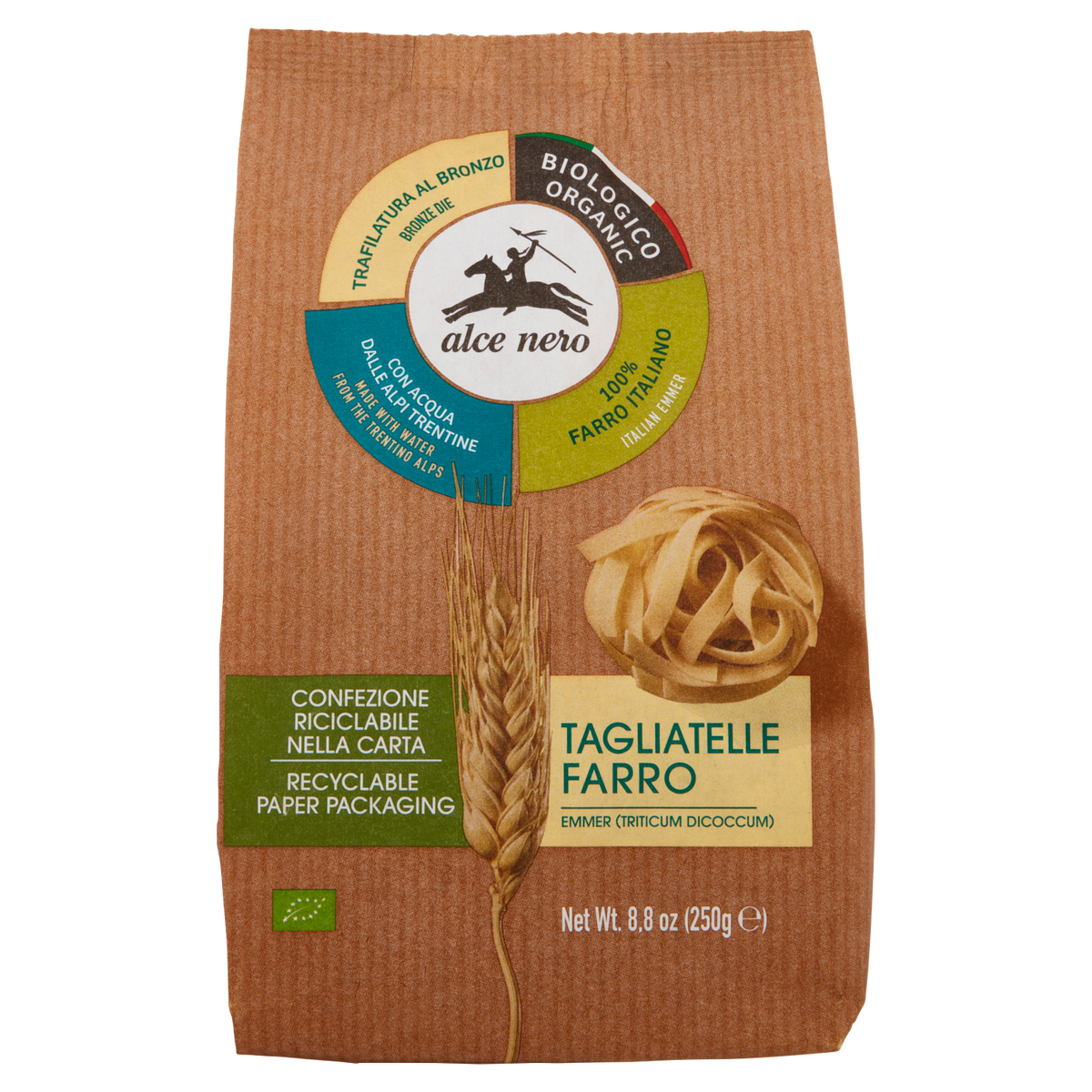 ALCENERO TAGLIATELLE AL FARRO ORGANIC 250g (12 in a box)