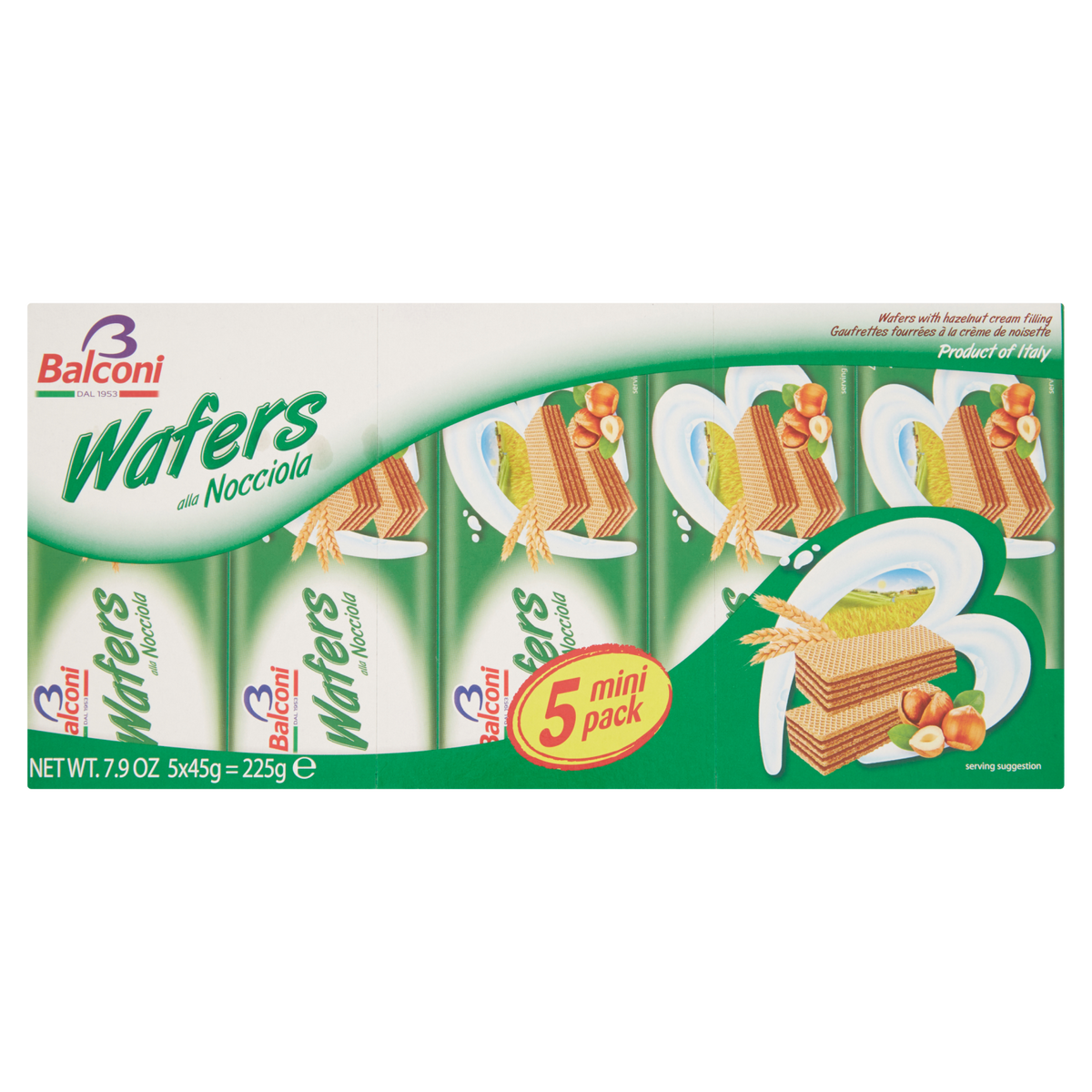 BALCONI WAFER NOCCIOLA 45gX5 (20 in a box)