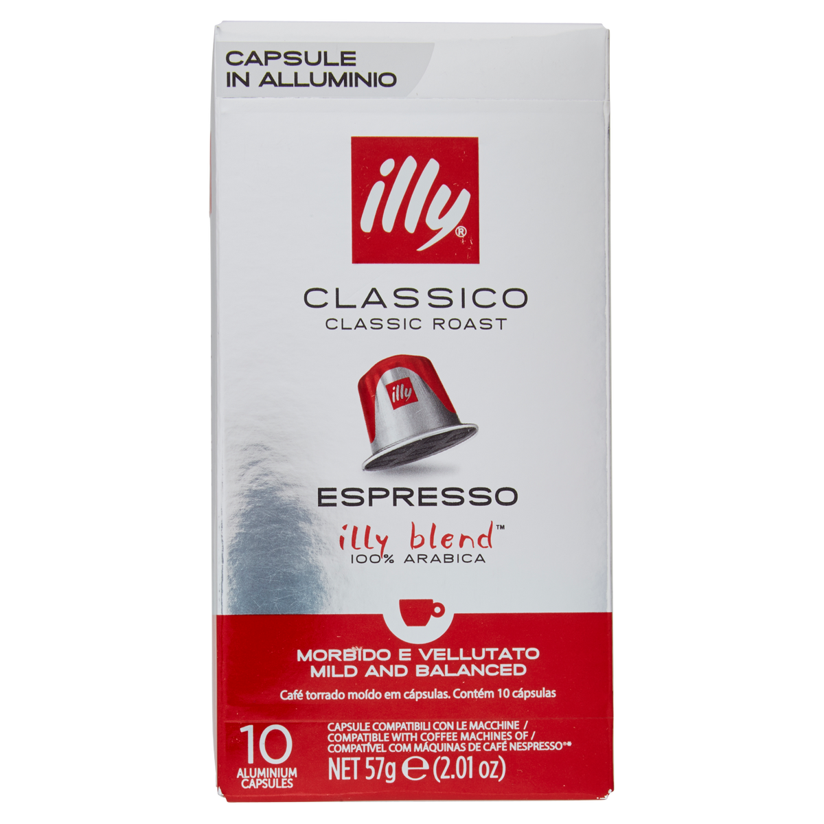 ILLY CAFFE' CLASSICO X 10 CAPSULE NESPRESSO 57g (10 in a box)