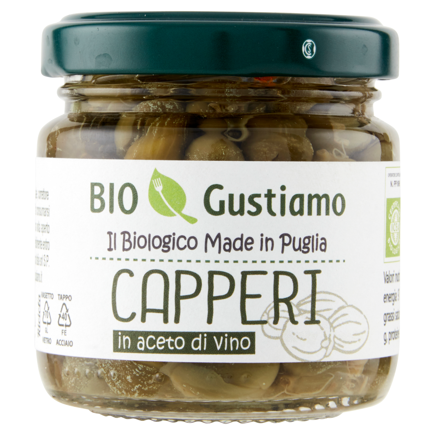 BIO GUSTIAMO CAPPERI IN ACETO 100g (6 in a box)