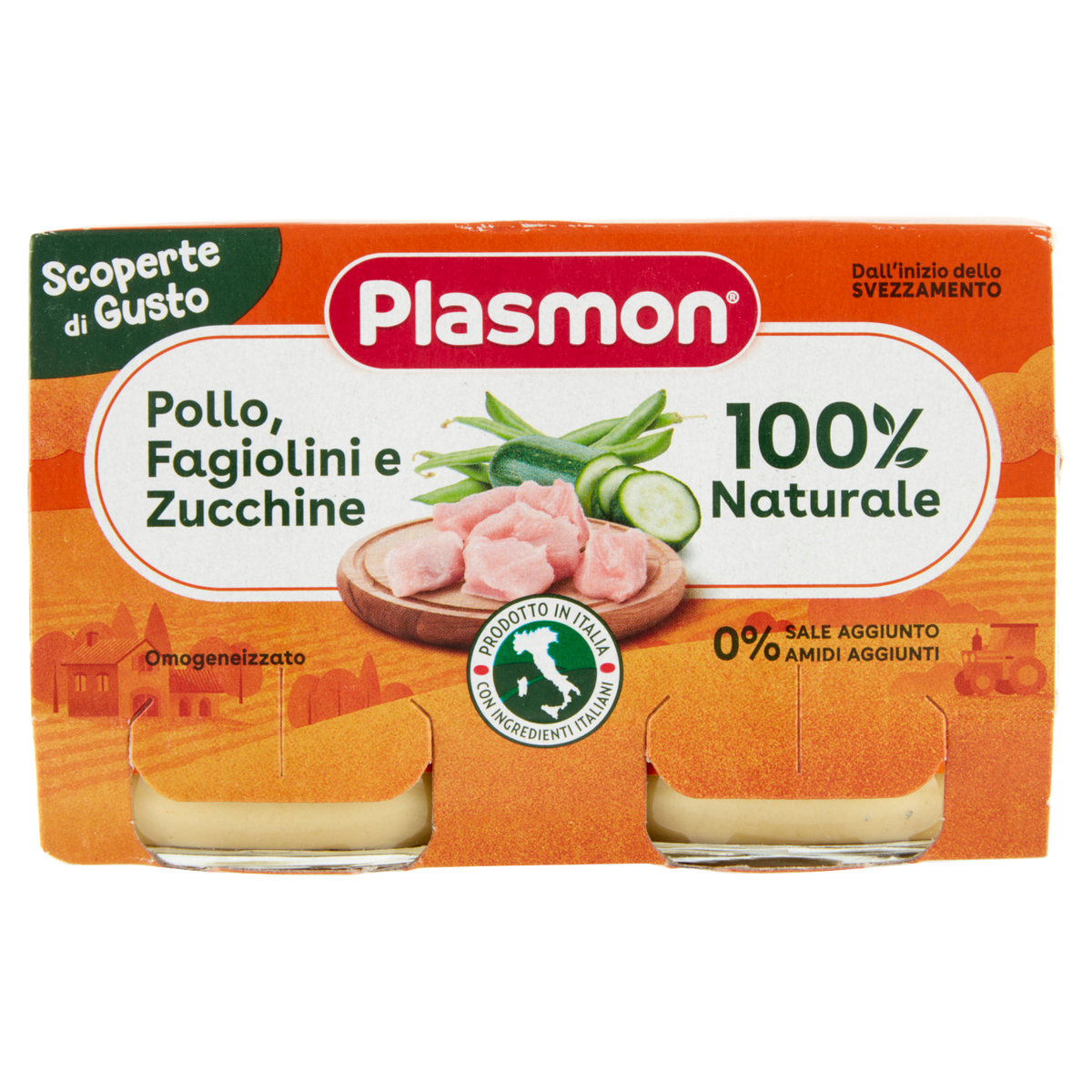 PLASMON POLLO/FAGIOLINI/ZUCCHINE120gX2 240g (12 in a box)