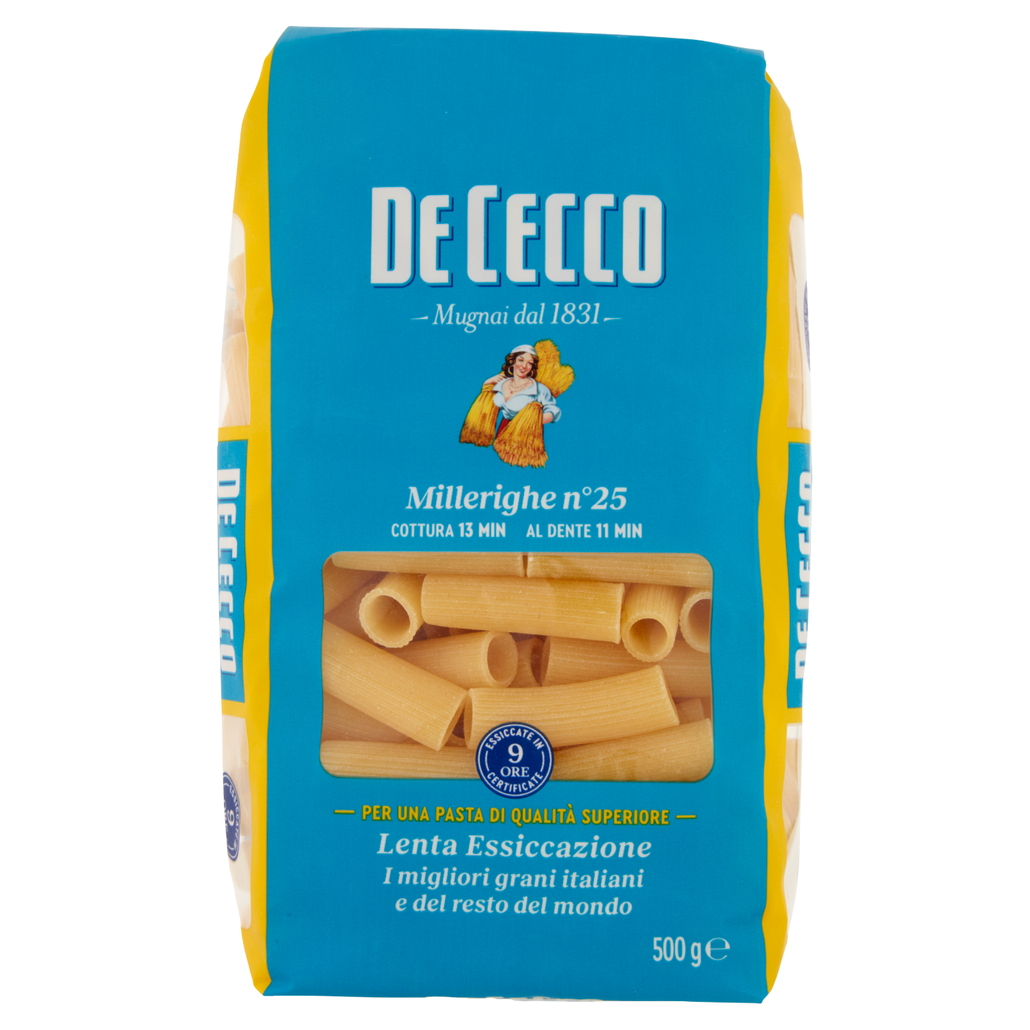 DE CECCO PASTA DI SEMOLA MILLERIGHE N°25 500g (24 in a box)