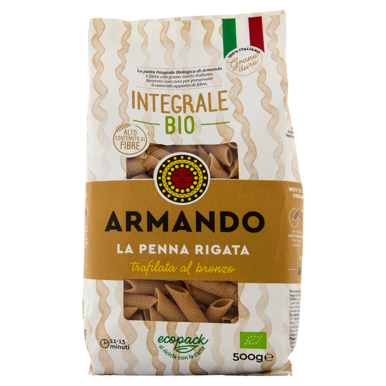 ARMANDO PENNETTA wholemeal organic PASTA 500g (12 in a box)