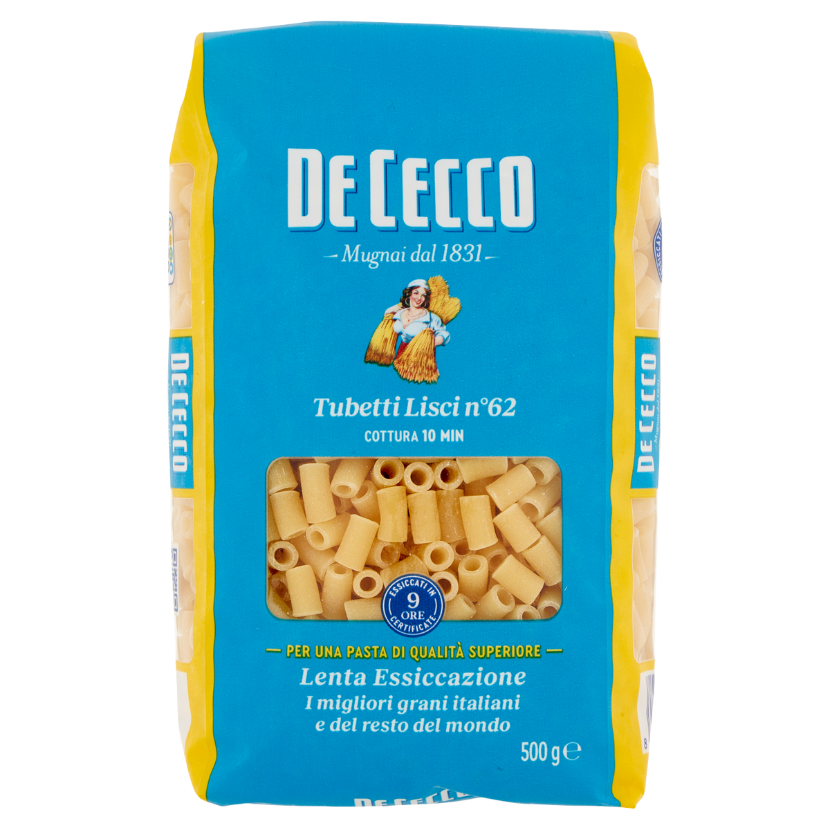 DE CECCO PASTA DI SEMOLA TUBETTI LISCI N°61 500g (24 in a box)