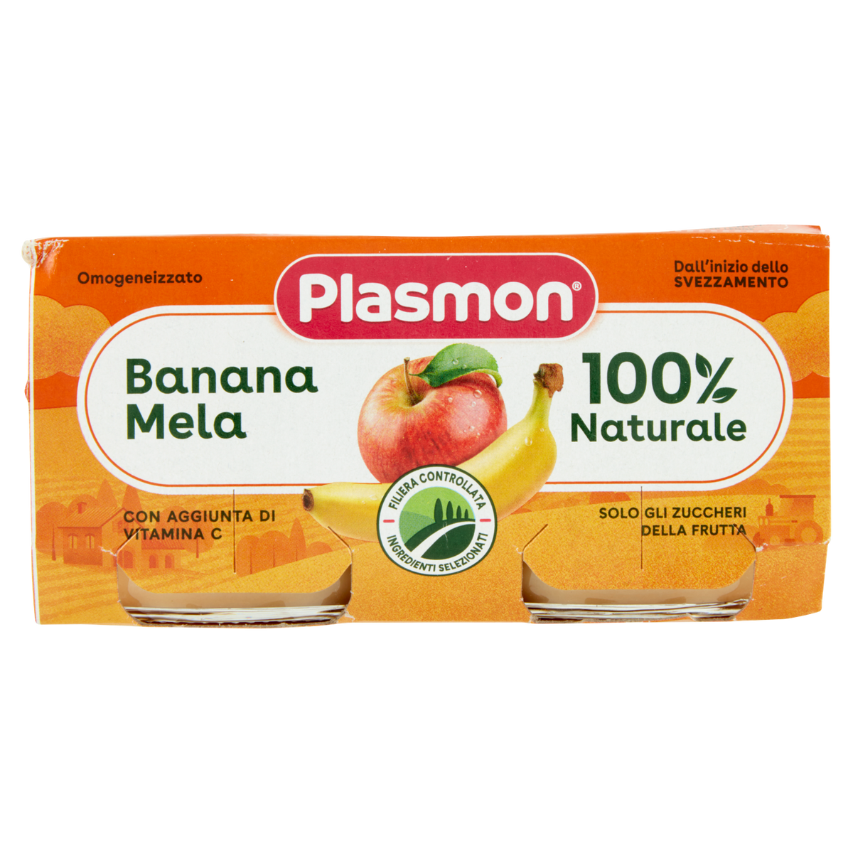 PLASMON OMOGENEIZZATO BANANA E MELA 80gX2 160g (12 in a box)