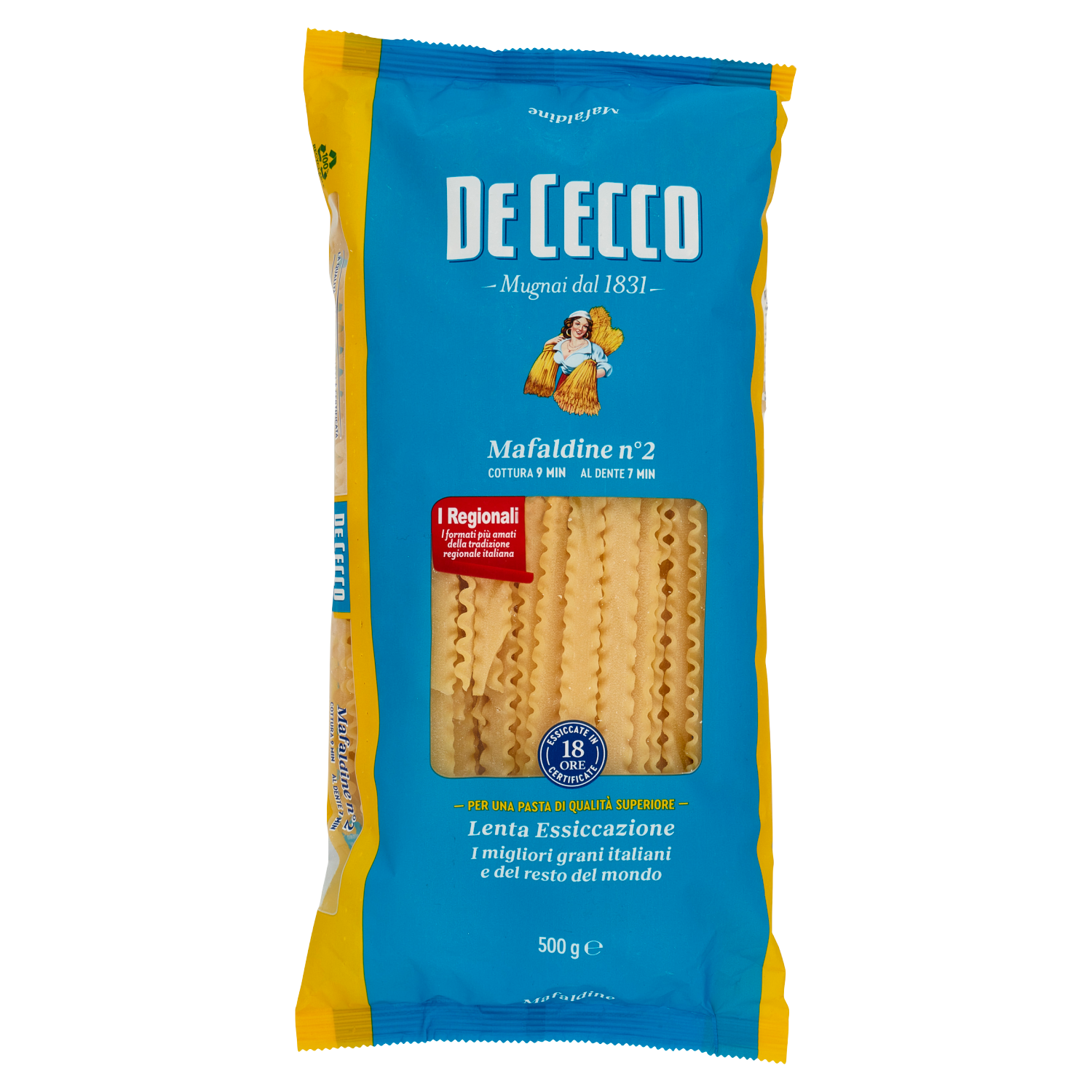 DE CECCO PASTA DI SEMOLA MAFALDINE N.2 500g (24 in a box)