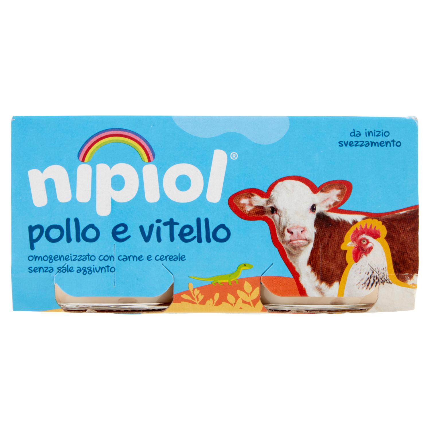NIPIOL OMOGENEIZZATO ALLA CARNE VITELLO E POLLO 80g X2 160g (12 in a box)